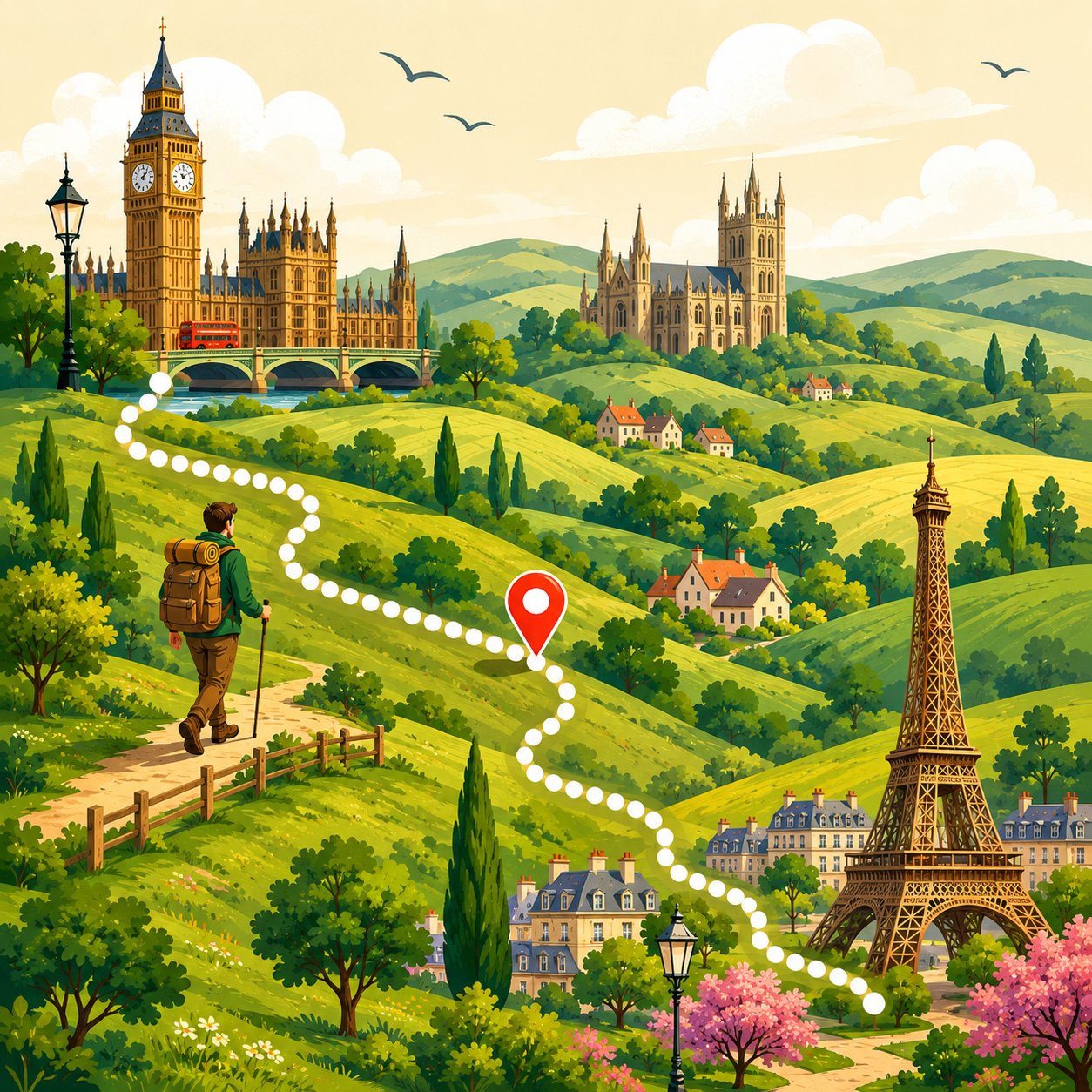 London to Paris journey map